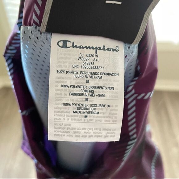 Champion Coaches jacket with ribbed cuffs in plaid purple - Picture 9 of 11